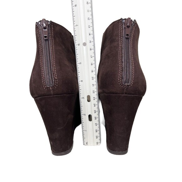 Sugar Brown Faux Suede Bootie Juliette Wedge‎ Ankle Boot Women Size 11 M - Picture 3 of 8